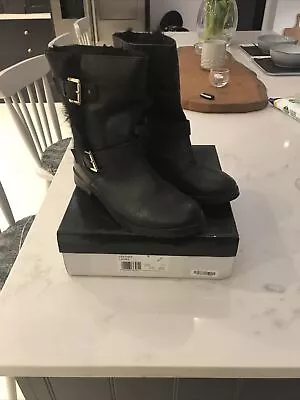 Miss KG Black Leather Boots Size 40 • £21.50