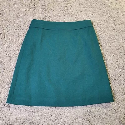 J Crew AR997 Women’s Wool Blend A-Line Skirt Forest Green Size 2 Dress Kilt NWT • $12.99