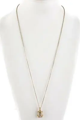 J.Crew RARE Pave Crystal FROG Bobble Statement Pendant Necklace Gold • $42