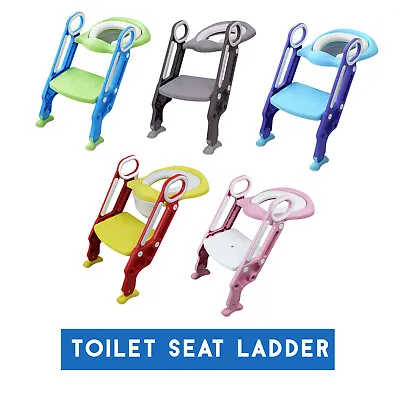 £21.29 • Buy Children Toilet Seat & Ladder Toddler Training Step Up Easy Fold Down For Kids