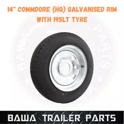 GALVANISED 14  HOLDEN HQ RIM WITH 195 LT TYRE! Trailer Part ! Trailer Parts ! • $145