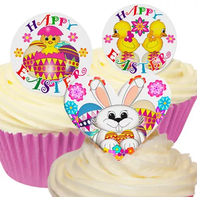 16 Mixed PRE-CUT Easter Stand-up EDIBLE Wafer CAKE DECORATIONS By CDA Products • £3.50