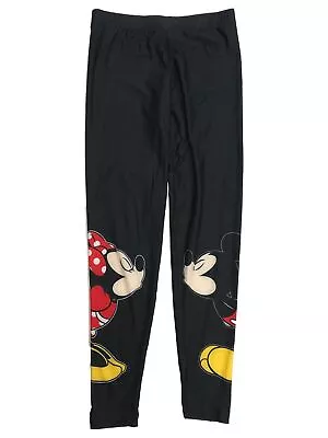 Disney Womens (Jrs) Black Mickey & Minnie Mouse Leggings Stretch Pants • $16.99