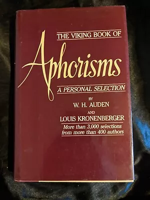 Viking Book Of Aphorisms: A Personal Selection - Hardcover By W. H. Auden  • $6.99