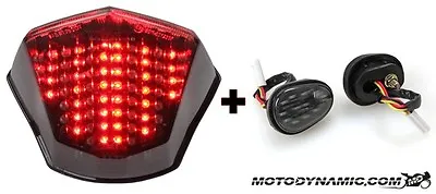 Fits 09-17 Yamaha FZ6R SEQUENTIAL LED Tail Light Smoke + Flush Mount Turn Signal • $131.95