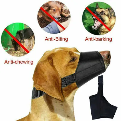£6.64 • Buy Durable Dog Muzzle Mouth Cover With Adjustable Loop Training Barking Biting Chew
