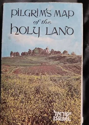 Pilgrims Map Of The Holy Land 1980 Information Brochure  A61 • $14