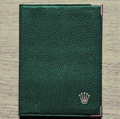 Genuine ROLEX Vintage Green Leather Wallet Passport Credit Card Holder • $75