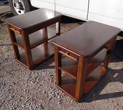 Pair Of Mahogany End Tables / Side Tables  (ET29) • $599