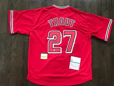 Mike Trout Autographed HAND Signed Jersey Red Angels Jersey WITH COA • $259.95