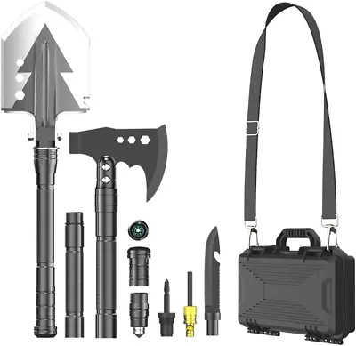 Off Road Outdoor Folding Shovel AxeCamping Multi-ToolMilitary Carrying Box • $125.99