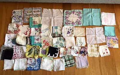 43 Vintage Women's Hankies 14 With Issues • $29