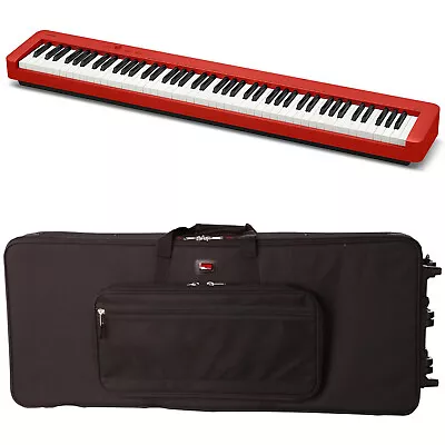 Casio CDP-S160 88-Key Digital Piano Keyboard Red W/ Soft Case • $779