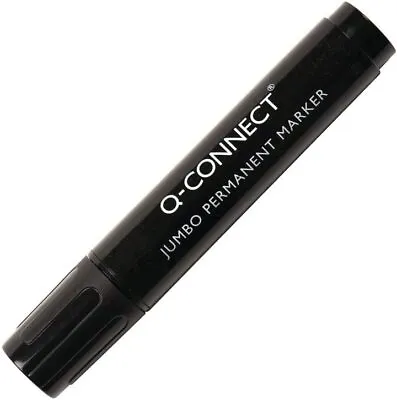 2 X Q-Connect Jumbo Permanent Marker Pens Chisel Tip KF00270 - Black - New • £5.70