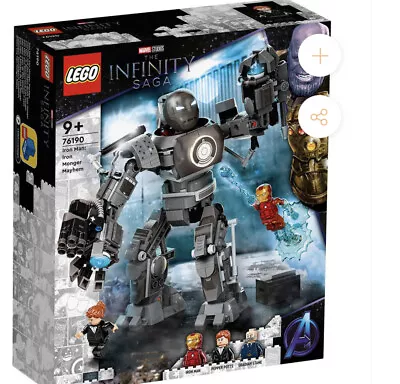 LEGO MARVEL HEROES Iron Man 76190 - Iron Monger Mayhem BRAND NEW SEALED Retired • $89