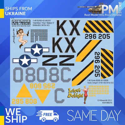 Kits World KW148070 1/48 Decal For Sheet B-26 Marauders • $20.99