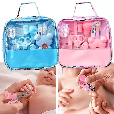 13Pcs Kids Health Care Kit For Newborn Infant Baby Nails Hair Cartoon Gift Pink • £9.49