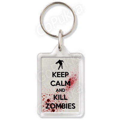 Keep Calm And Kill Zombies (Blood) Keyring • £1.99