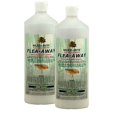 Multi Mite® Flea Powder - Twin Pack 400gram Shaker For Home And Pet Flea Away • £11.95