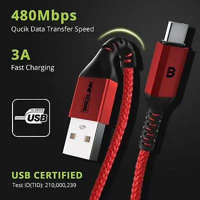 $38.49 • Buy [2 Pack] USB Certified Type C Cable,USB C To USB A Charger 6.6ft Fast Charging