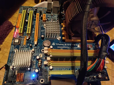 $20 • Buy Biostar TForce 6100-939 Ver1.1 Socket 939 AMD Motherboard + CPU + Zalman Cooler
