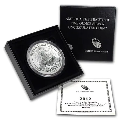 2012 P America The Beautiful 5oz .999 Silver ATB Hawaii Volcanoes Park W/Box&COA • $799.99