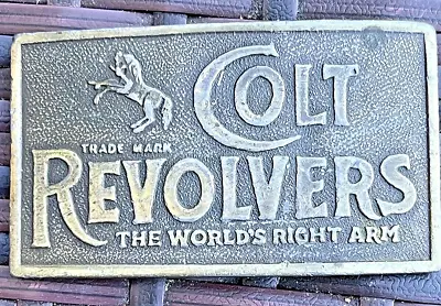 Vintage Colt Revolvers The Worlds Right Arm Belt Buckle Napoleon Emperor Made • $27