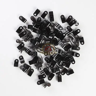 100 Pack 1/4  Cable Clamps Black Uv Resistant Hose Wire Electrical Cc250 • $11.22