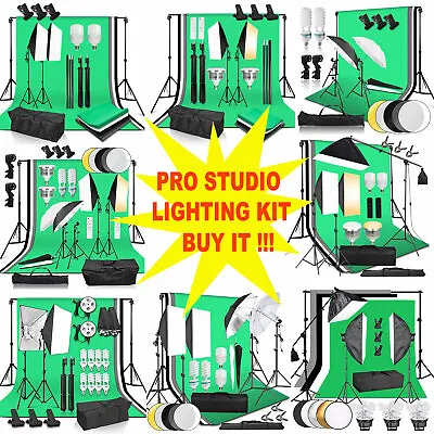 $219.99 • Buy Photography Studio Softbox Continuous Lighting Kit Umbrella Backdrop Stand Set 
