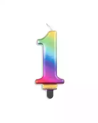 Rainbow Metallic Candle Number 1 | Birthday Cake Candles | Party Candles • $6.99