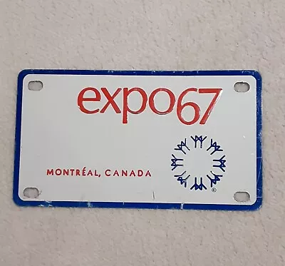 Vintage Mini License Plate Bicycle Tag Cereal Promo Expo 67 Montreal Canada • $8