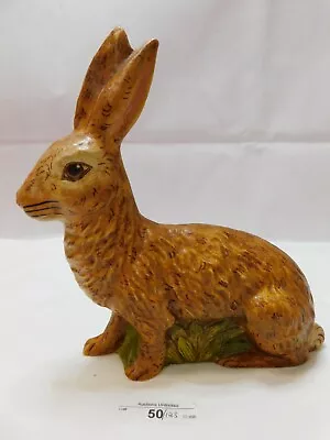$240 • Buy 50 Vaillancourt Folk Art  ~ Brown Rabbit #64 ~ 1989 - 8” X  7 3/4” X 2 1/2”