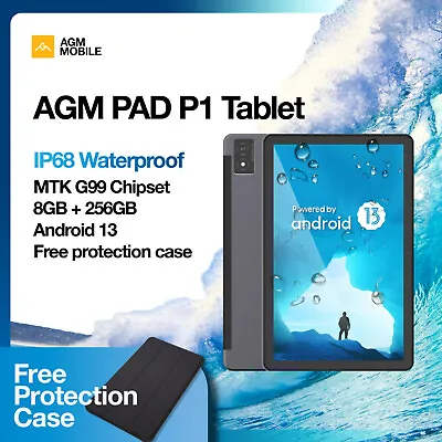AGM PAD P1 Waterproof Gaming Tablet Android 13 8GB+256GB 10.36 Inch FHD+ Display • $275.49