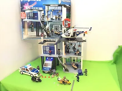 Playmobil Huge Police Bundle 5182police Stationheliriot Vanpolice Carextras • £31