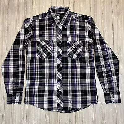 Vintage OP Ocean Pacific Shirt Mens Small Purple 90s Flannel Plaid Board Shirt • $15