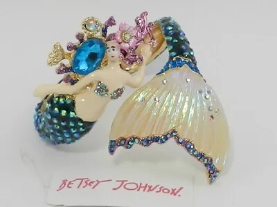  Betsey Johnson Mermaid Hinged Bangle Bracelet • $69.99