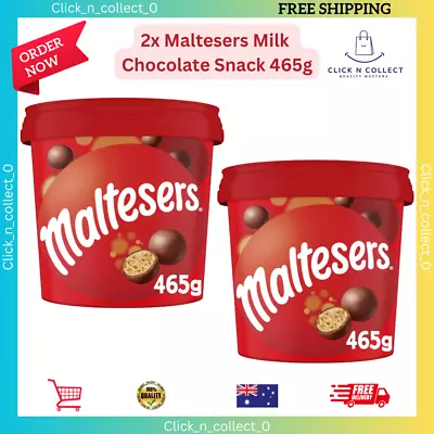 2x Maltesers Milk Chocolate Snack And Share Party Bucket 465g With Free Shipping • $28.49