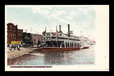 Dr Jim Stamps Us Steamboat La Crosse Harbor Colored Undivided Unposted Postcard • $0.25