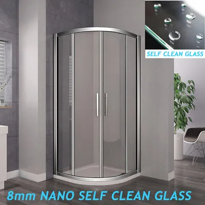 Offset Quadrant Shower Enclosure &Tray NANO / Tempered Glass Door Screen Cubicle • £144