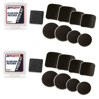 RocRide 9 Piece Glueless Bike Tube Tire Puncture Repair Patch Kit (2-Pack) • $9.97