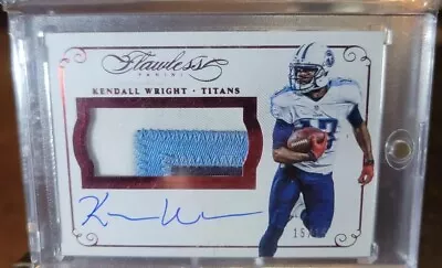 2015 Panini Flawless Kendall Wright 15/15 On Card Auto 3 COLOR SICK CHUNK PATCH! • $18.99