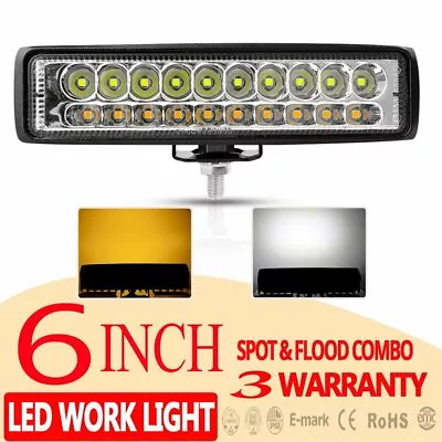 6  Inch LED Work Light Bar Flood Spot Driving Fog Lamp Offroad Truck White Amber • $10.44