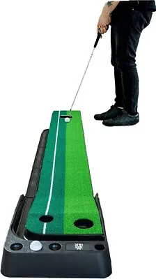 Indoor Golf Putting Green Golf Training Putting Mat Tracks With Auto Ball Return • $45