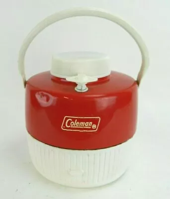 Coleman Red/White 1 Gallon Thermos Cooler Water Jug VIntage Retro • $9.93