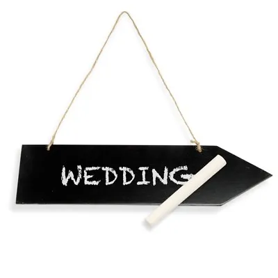 £6.28 • Buy Wooden Blackboard Arrow Wedding Message Vintage Sign Plaque Chalk Free Post
