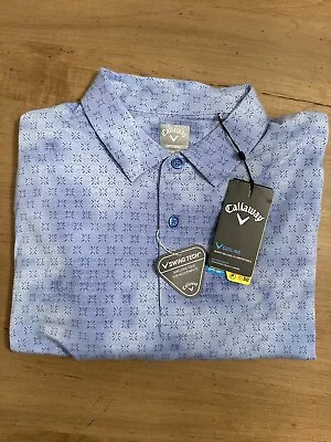 Callaway Polo Shirt Extra Large Magnetic Blue Tie Dye Golf Golfer Golfing Mens • $34.48