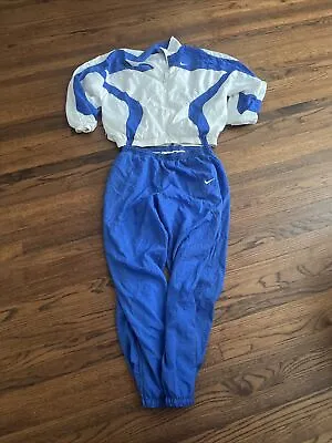 Vintage Nike Royal Blue Windsuit Pants And Jacket Size Large  • $150
