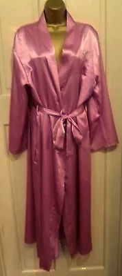 £3.99 • Buy Vintage Style Bonmarche Pink Slithery Liquid Satin Negligee Robe Pegnoir Sz16-18