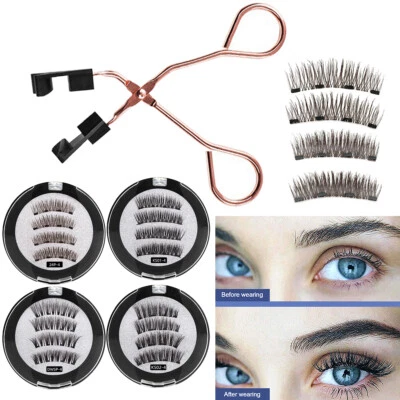 Professional Magnetic Eyelashes Fake False Lashes Set + Applicator Full Sets • $14.99