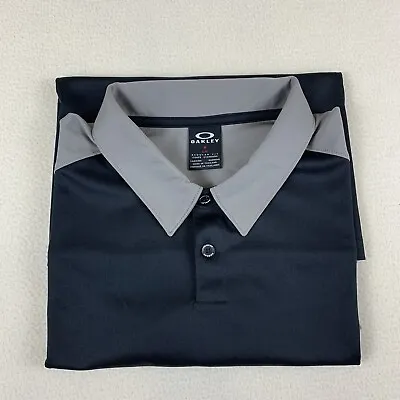 Oakley Polo Golf Shirt Men’s Size L Regular-fit Coupe Standard Black Grey • $30